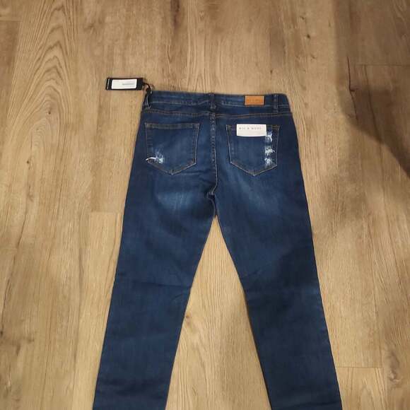 Mia & Moss Distressed Blue Skinny Jeans - Women's Size 27 - Picture 4 of 4